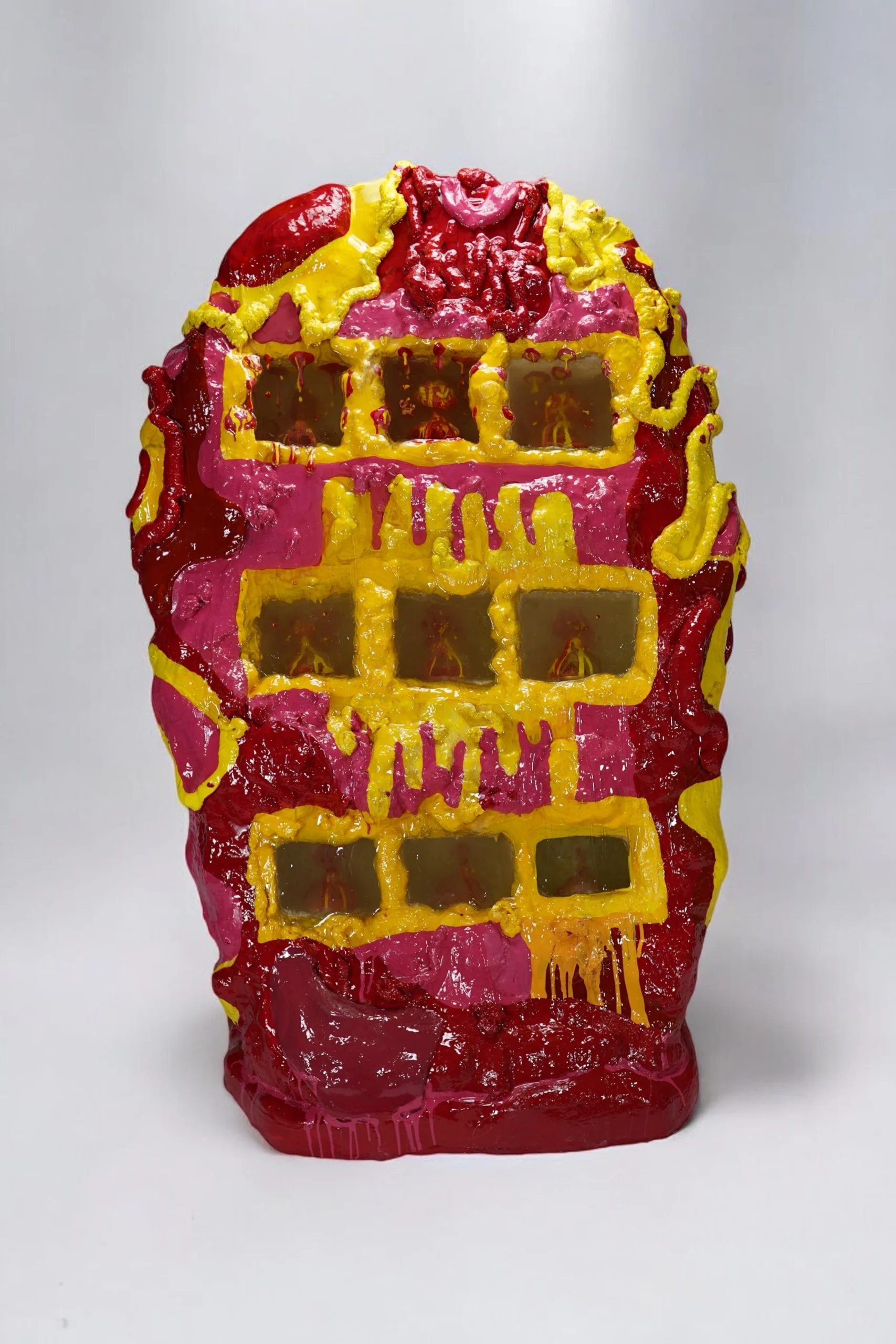 sophia-huang-artist-volcanic-shelf-front-view-mixed-media-sculpture-2025